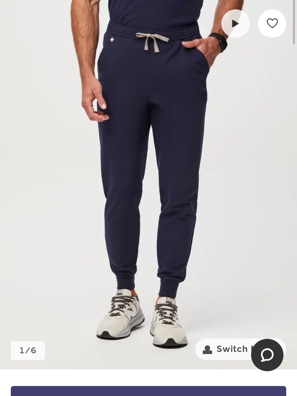 NWT Figs Men’s Tansen Jogger Scrub Pants 2.0 SHORT Navy Blue